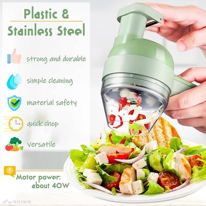 4 in 1 Portable Electric Vegetable Cutter Set - SKNCART
