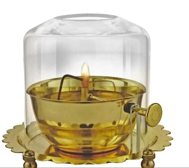 Akhand Diya Lamp with Adjustable wick & Glass - SKNCART