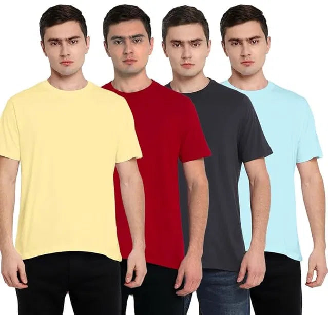 Round neck Cotton T-shirt (Pack of -4 ) - SKNCART