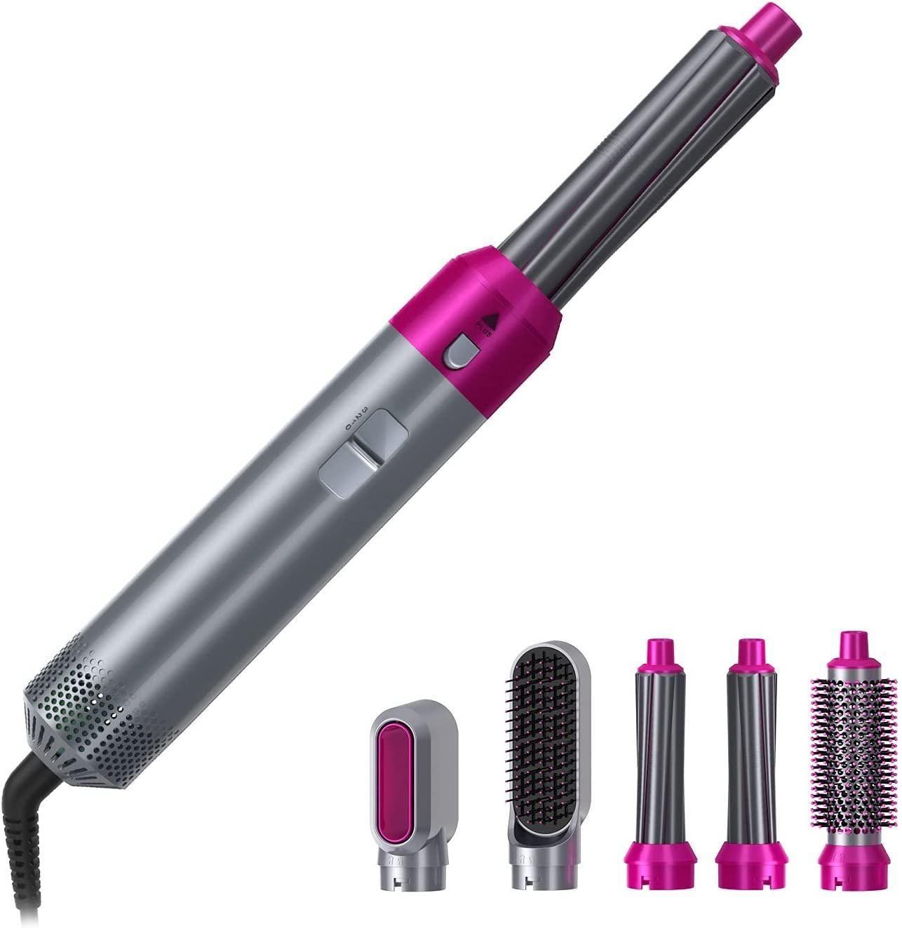 Muti-Functional 5 IN 1 Hair Styling Tool Detachable Hot Air Brush Hair Dryer with Comb - SKNCART