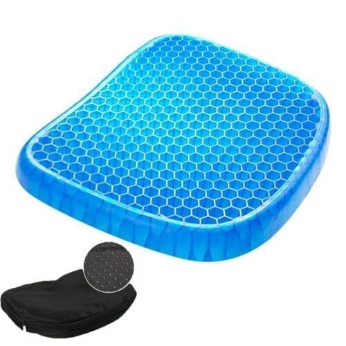 Egg Gel Seat Cushion Ergonomic Breathable Design Pressure Relief Sitter Tailbone Pain Sciatica Pain Back Pain Silicon Seater Cushion Chair Pad with Non-Slip Cover for Home (Pack of 1) - SKNCART