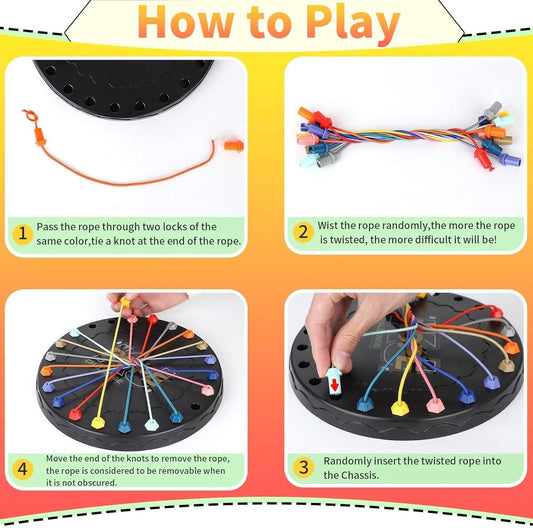 Rope Sorting Puzzle, Brainy Teaser Rope Strategy Board Game Logic Knots Untangling Table Toy - SKNCART