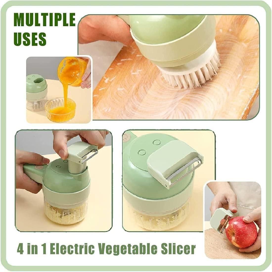 4 in 1 Portable Electric Vegetable Cutter Set - SKNCART