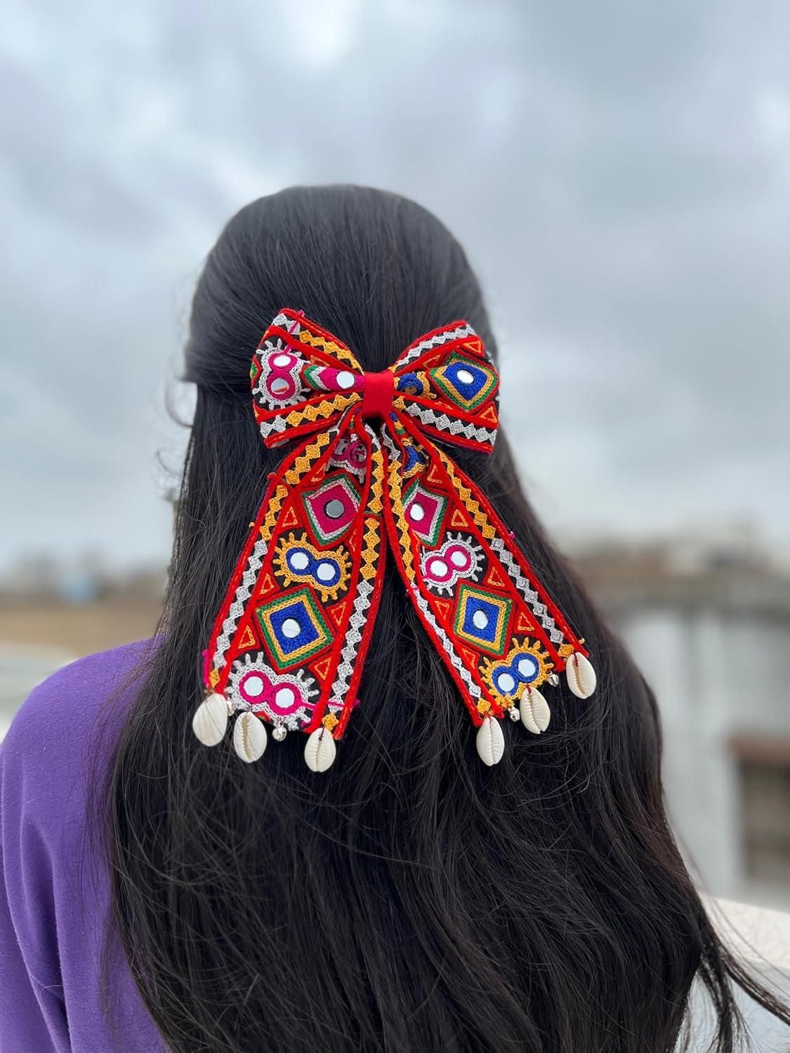 Navratri Bow hair Accessories (Pack of 2) - SKNCART