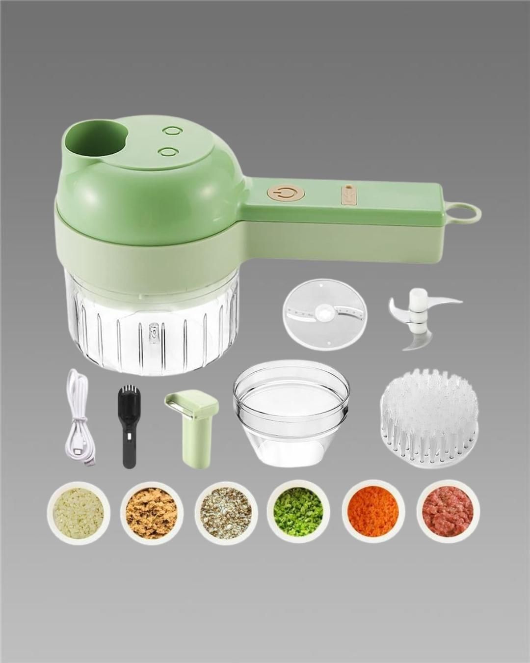 4 in 1 Portable Electric Vegetable Cutter Set - SKNCART