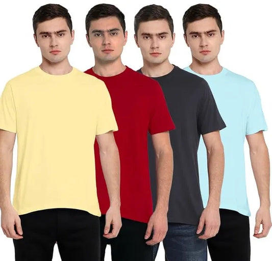 Round neck Cotton T-shirt (Pack of -4 ) - SKNCART