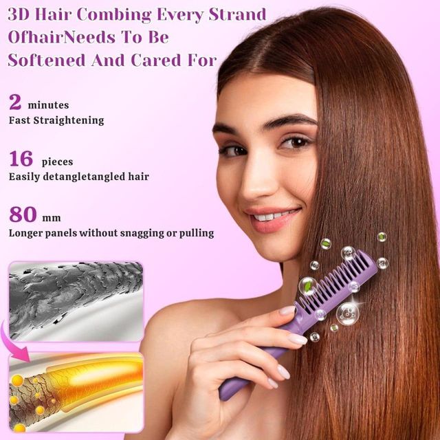 Meneflix Portable Mini Hair Straightener Cordless Rechargeable Mini Adjustable Hair Straightener Hot Comb - SKNCART