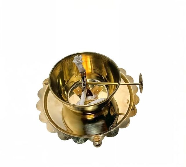 Akhand Diya Lamp with Adjustable wick & Glass - SKNCART